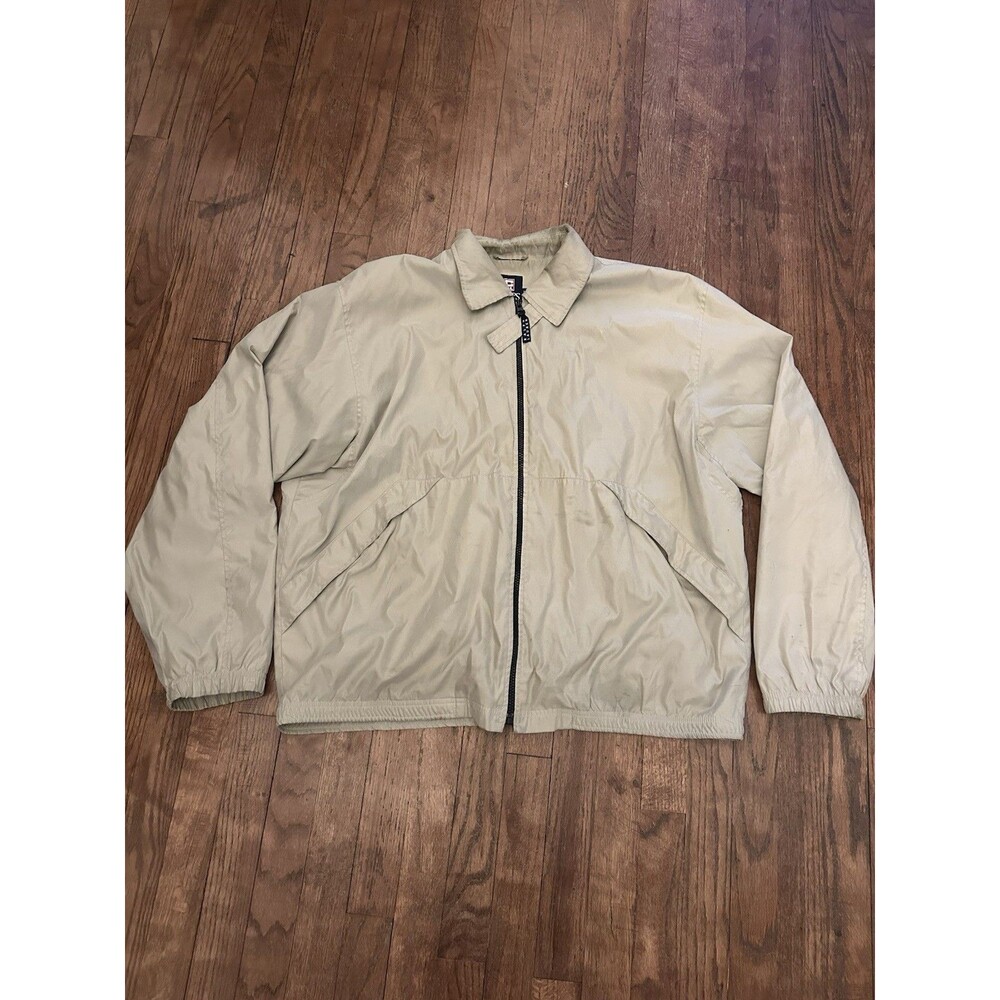 Chaps Ralph Lauren Grandpa Bomber Jacket‎ Men XL Tan Lightweight Polyester